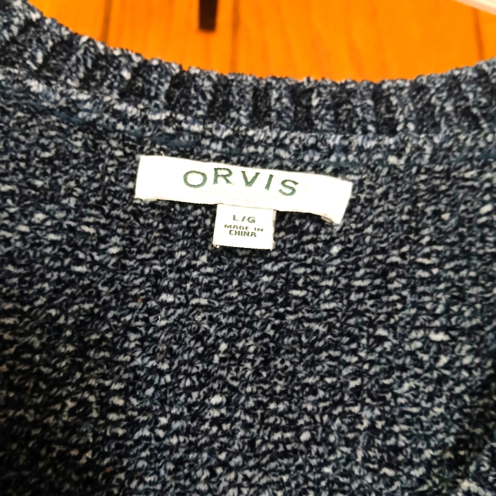 Orvis Chenille Knit V Neck Sweater